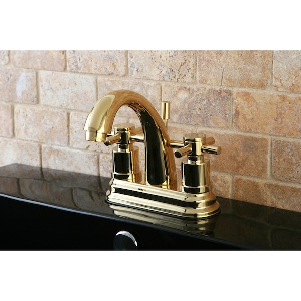 KS8612DX 4 Centerset Bathroom Faucet, Polished Brass